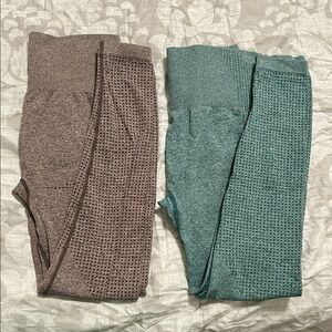 Women’s Brown and Green workout leggings